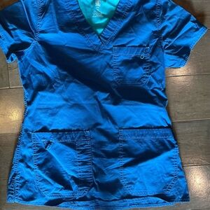Med Couture V-Neck Royal Blue Scrub Top